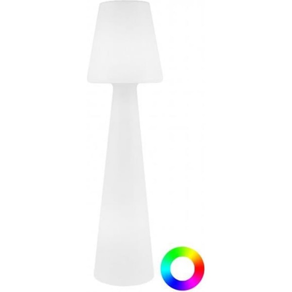 Hvid udendørs gulvlampe med flerfarvet LED Lola 165 cm Genopladeligt batteri