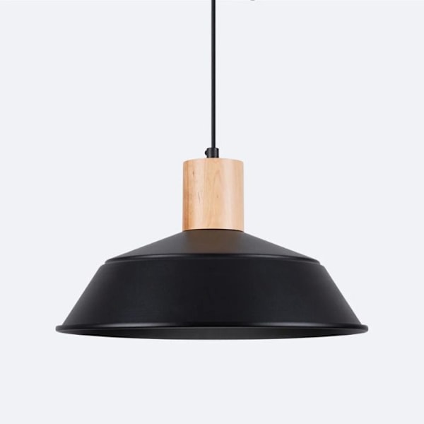 Hængelampe - Sollux Lighting - Fano - Sort - Træ - Skandinavisk Stil svart
