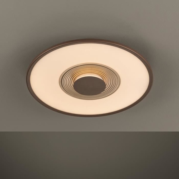 LED taklampa VEIT i vit metall, rost och matt guld