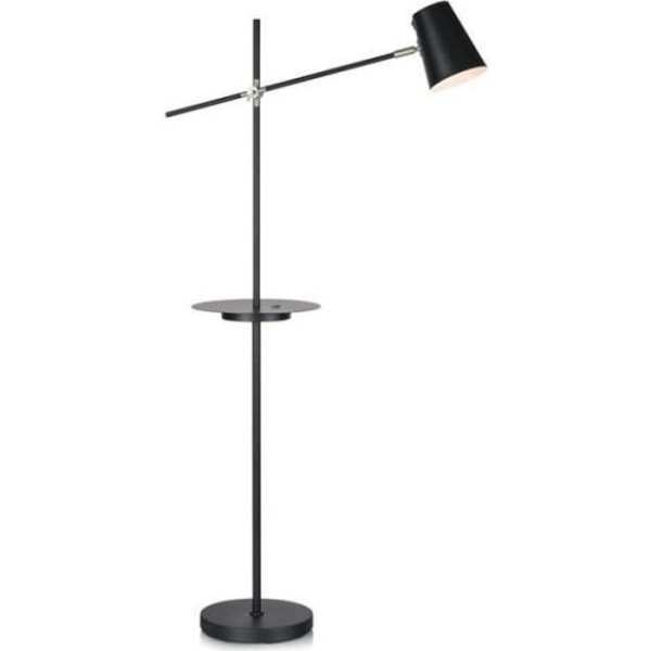 Lineær læsegulvlampe - Markslöjd - Sort - USB-port - H144cm