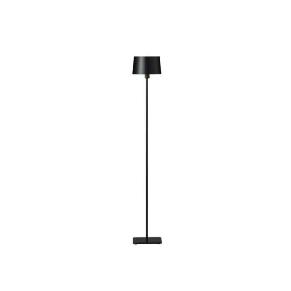 Cuub Golvlampa med svart platt konisk lampskärm, strömbrytare sladd 1x E14
