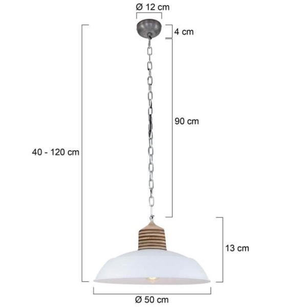 Taklampa - Sienna - SamsooDome - Matt Vit - Vitt trä - Metall - E27 60W