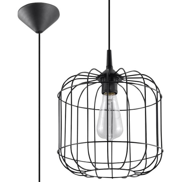 CELTA E27 LED Pendellampa Modern Loft Boho Design Corridor - SOLLUX - Svart - 1 glödlampa - 60W - A++ - E