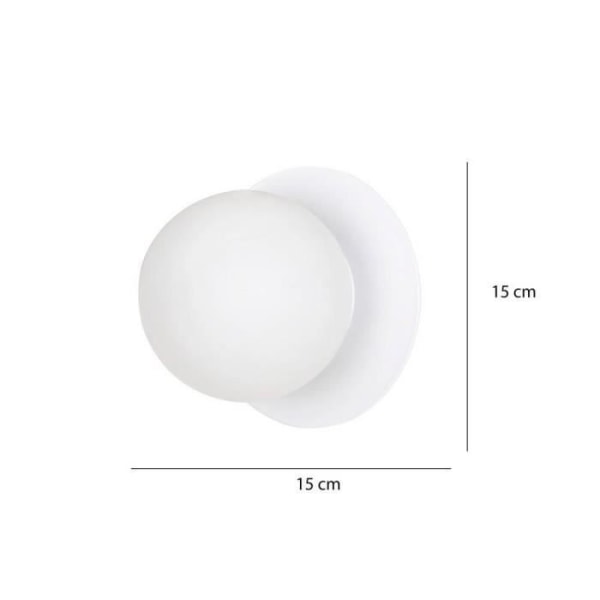 Emibig Minerva K1 vit 1-ljus vägglampa med glasskärm - 613-K1