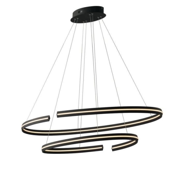 Ventilator Europa CLARKE LED Loftslys 2 Ringe Sort 6600lm 3000K 120x60+80x40cm