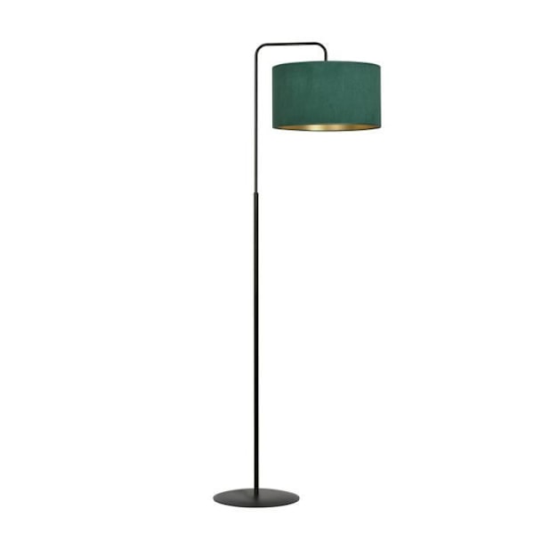 Emibig HILDE Hilde golvlampa svart med grön tyglampskärm, 1x E27