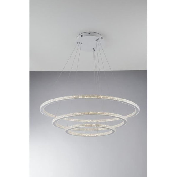 Fan Europe Bryant Integrated LED 3-Leder Circular Crystal Pendel Light, 4000K