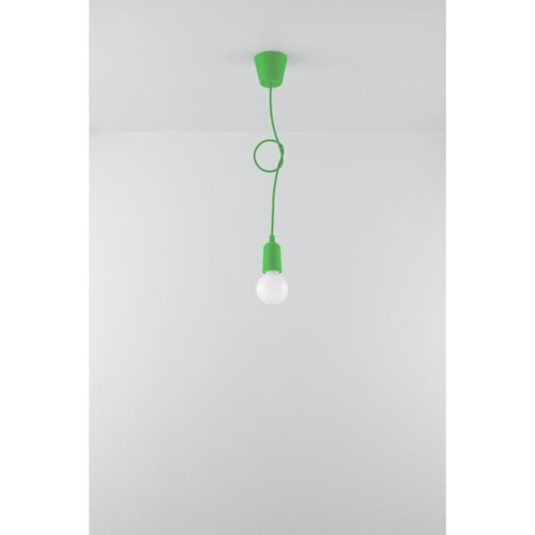 Modern LED-pendellampa Loft BOHO Design Corridor - SOLLUX - DIEGO 1 - Grön - E27 - 60W