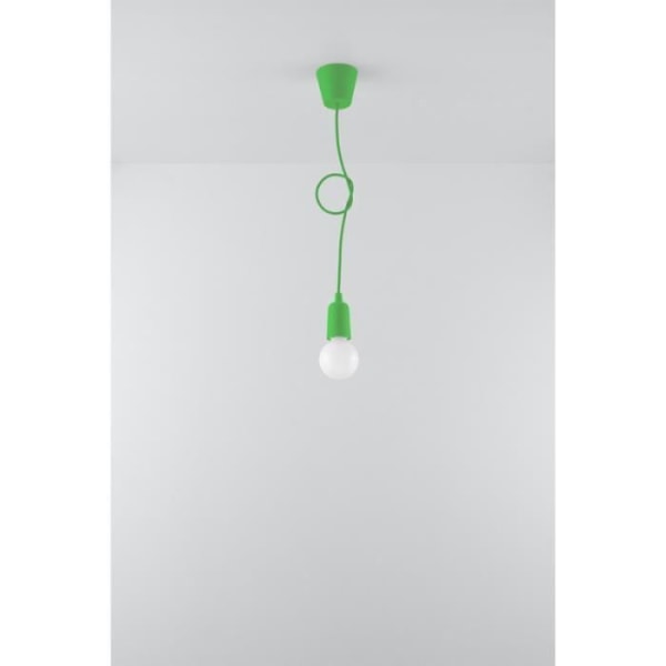 Moderne LED pendel Loft BOHO Design Corridor - SOLLUX - DIEGO 1 - Grøn - E27 - 60W