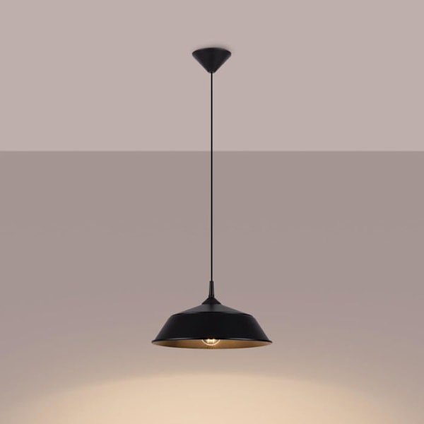 Suspensionslampe - Sollux - Frika - Stål - E27, 1x maks 15W LED - Sort