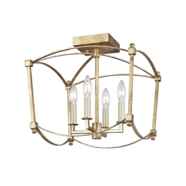 Elstead Feiss Thayer Antik Guld Semi Flush Mount Loftslampe