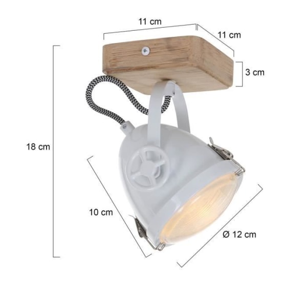 Enkelt spotlight - SIENNA - Sienna Michelle - Hvid - Metal - GU10 - 480 lm - 4.9W