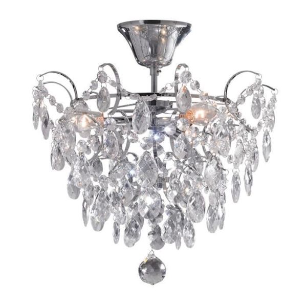 ROSENDAL loftslampe (3x40W) i glas og krommetal