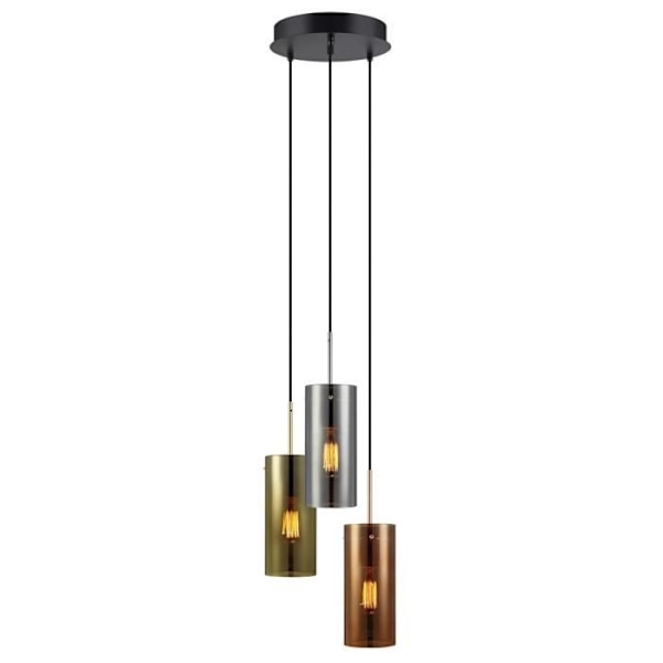 STORM taklampa (3x40W) i flerfärgat glas Svart
