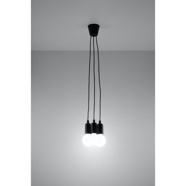 DIEGO 2 E27 LED Pendellampa Modern Loft BOHO Design Corridor - Svart