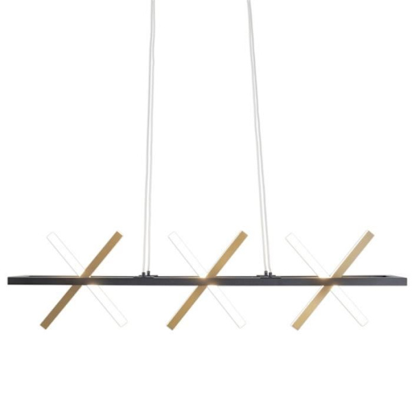 METER LED pendel i sort metal og guld aluminium