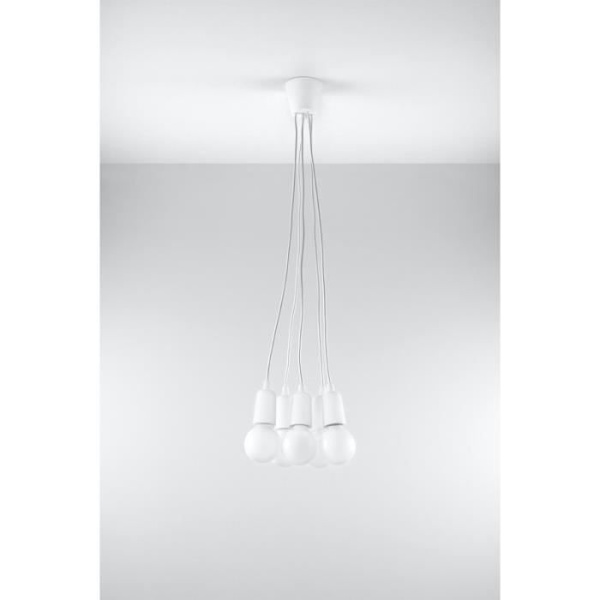 Pendel DIEGO 5 E27 LED Modern Loft BOHO Design Corridor - Vit