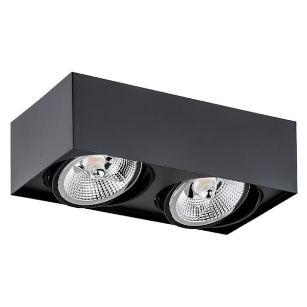 Dobbelt overflademonteret downlight Argon RODOS Plus GU10 - sort struktur - 2 lamper - 12W