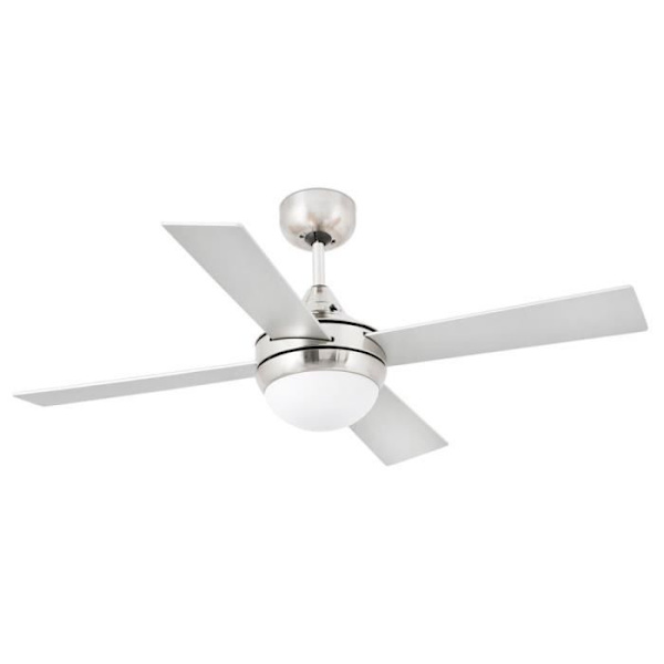 42" moderne loftsventilator med lampe, IR-fjernbetjening, Mini Icaria Nickel Mate