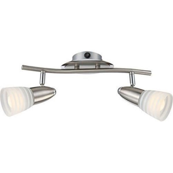 Spot LED - globo - Caleb - Matt nickel - Krom - 2 x E14 4W Nickelmat, krom