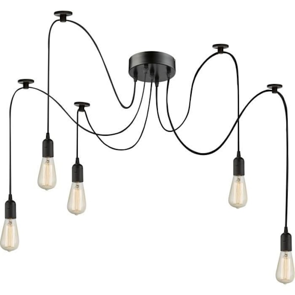 GLOBO LIGHTING Lysekrone - H 25,5 x Ø 18 cm - Sort sort