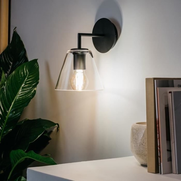 Væglampe - SULION - GASBY - Farve: Sort - Fatningstype: E27 - Stil: Moderne