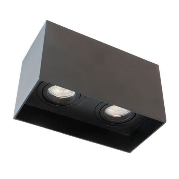 Clark spotlight 2xGU10 svart tippbar