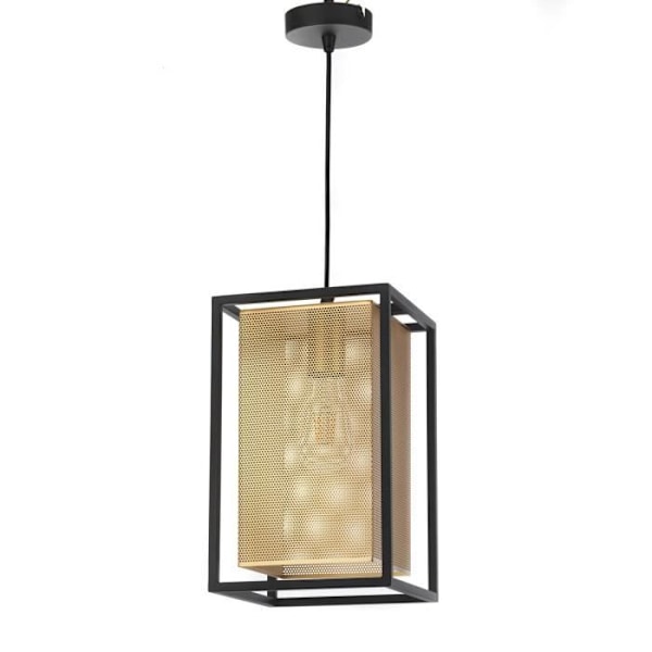Loftlampe - ONLI - Box Onli MALIK - Sort og guld - E27 - Metal - Moderne design