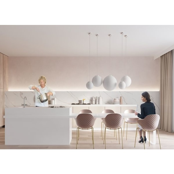 UGO 40 E27 Modern Vit / Krom Pendellampa SOLLUX