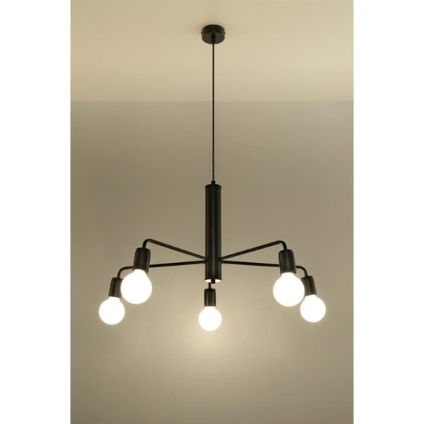 DUOMO 5 LED pendel - SOLLUX - Sort - Industriel - Loft - 5x60W E27