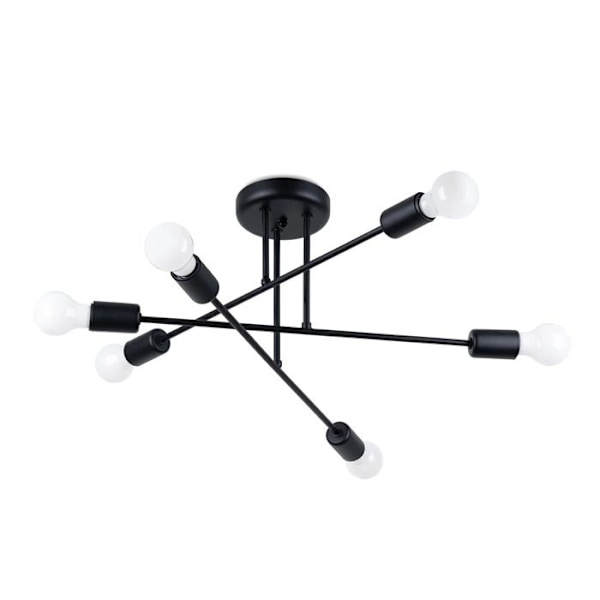 Ljus - Sollux Lighting - Norah 6R - Stål - Svart - 6 E27-lampor - LED svart