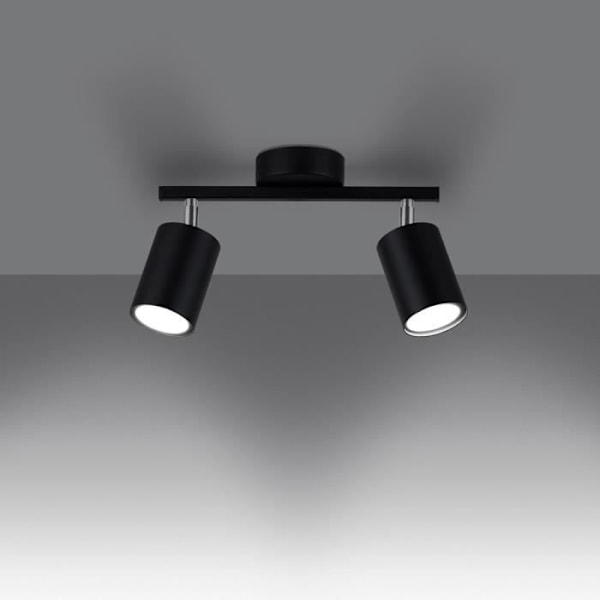 Spotlight i taket - Sollux - Lemmi - Svart - 2 Lampor - GU10 - 40W