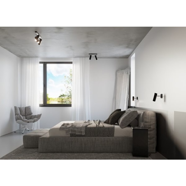 DIREZIONE 1 LED loftslampe - SOLLUX - Sort - Loft Industrial Style - 1 GU10 pære - 40W
