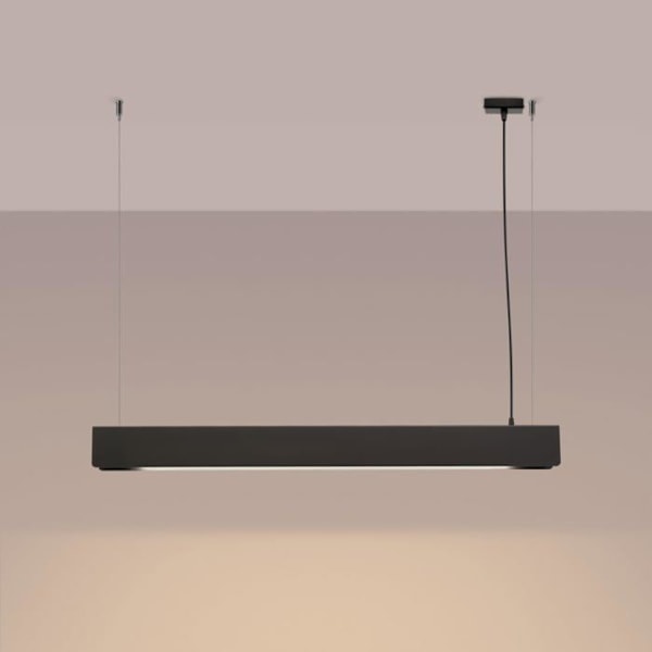 Suspensionslampe - Sollux - SPARK - LED G13 - 850lm - 3000K - Sort - 100x8x120cm Svart