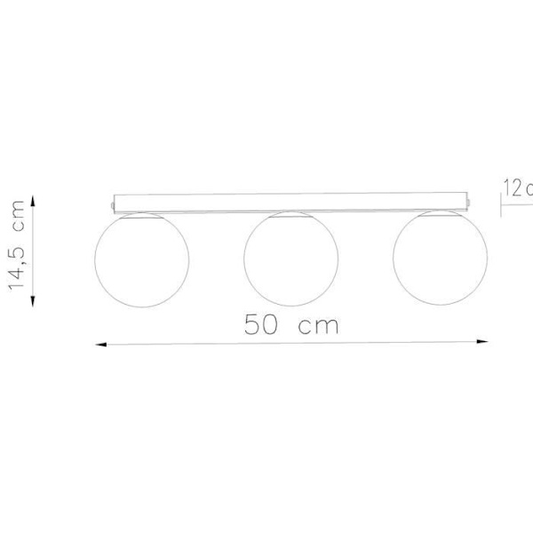 Taklampa - SOLLUX - Yoli - White Globe - Stål/Glas - 3 G9 lampor - 12W