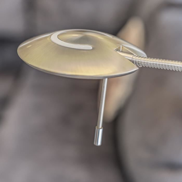 Sienna Zenith Led skrivbordslampa Borstat stål, matt plast