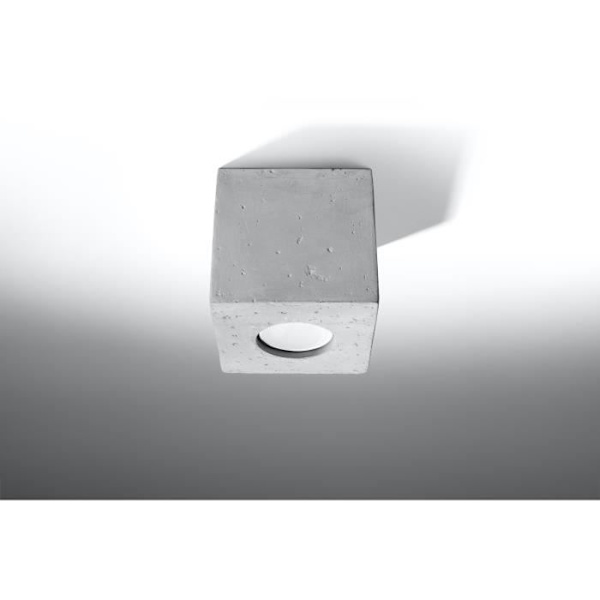 Plafondslampa Betong Modern Boho Trä för Sovrum Vardagsrum Trappa Korridor - SOLLUX - QUAD - 1 Glödlampa GU10 - Grå