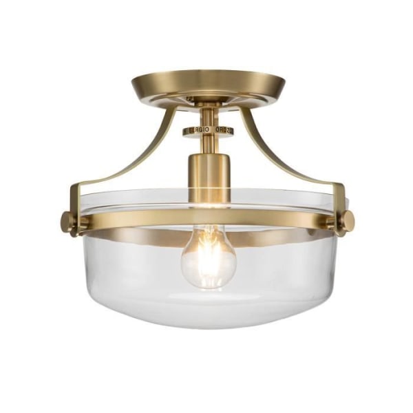 Cylindrisk loftslampe - ELSTEAD LIGHTING - Quoizel Penn - Børstet messing - 1 E27 pære - 60W Max