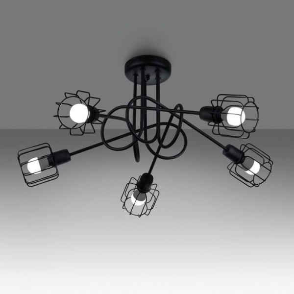 Sollux Beluci Multi-Arm Semi-Flush Mount Taklampa, Svart