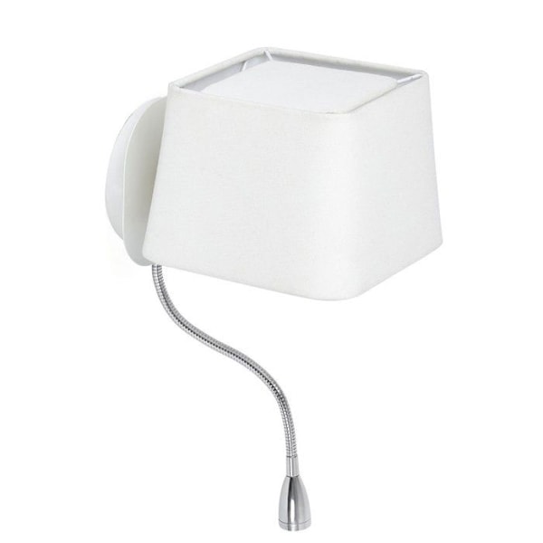 Vägglampa - Faro - Sweet - Integrerad LED - Metall och textil - Vit 45cm AMARILLO