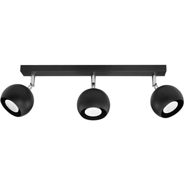 Modern LED-taklampa LOFT spotdesign - SOLLUX - OCULARE 3 - 3 GU10-lampor - svart