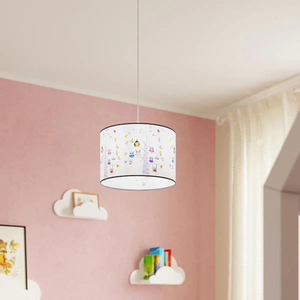 Hängande lampa - Sollux Lighting - Owlls 30 - Vit/flerfärgad - LED - Barnrum vit/flerfärgad