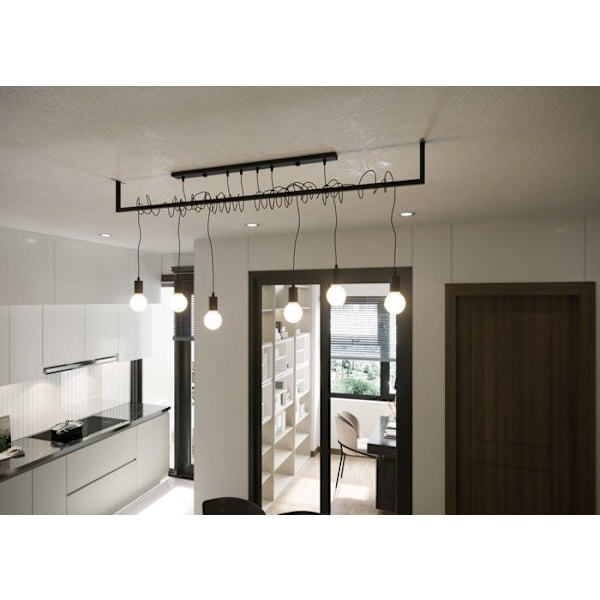 SALAMANCA 2 E27 LED Pendel Moderne Loft BOHO Design Korridor - Sort