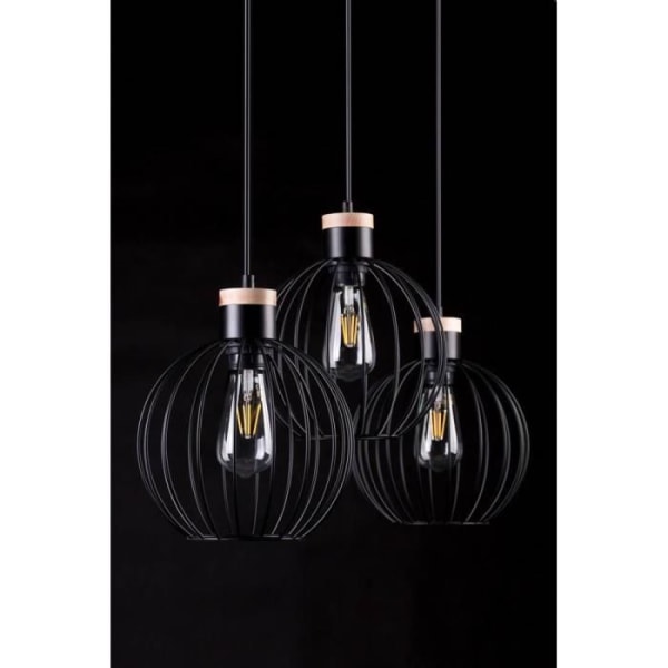 Emibig Barbado 3 Black 3-Light Pendel Lamp Black - 754-3