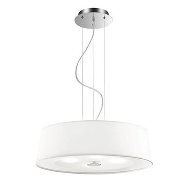Ideal Lux HILTON SP4, Sovrum, Barnrum, Matsal, Vardagsrum, Vit, IP20, Yta, Cylinder, Tyg, Glas