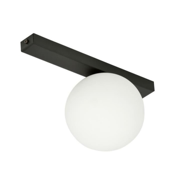 Emibig FIT Fit Black Globe-loftslampe med hvid glasskærm, 1x E14