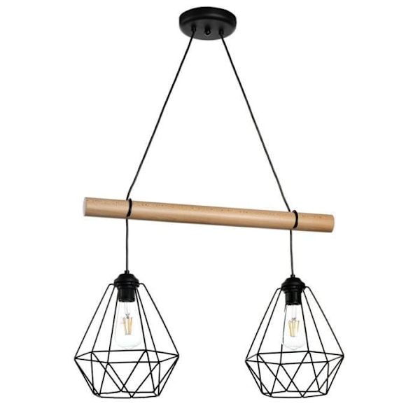 Plafondlampe - ONLI - BALDO - Rammens i sort metal - Fatning E27 - Moderne design