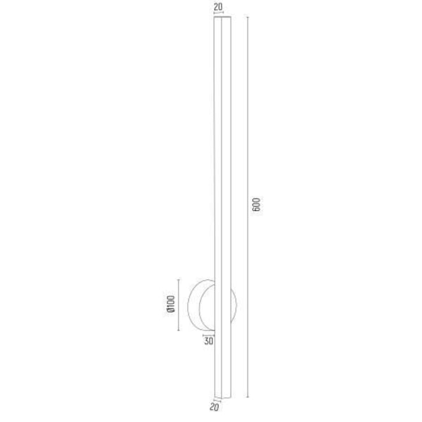 Argon ASSE Integreret LED Væglampe 60cm - Sort Struktur - 3000K
