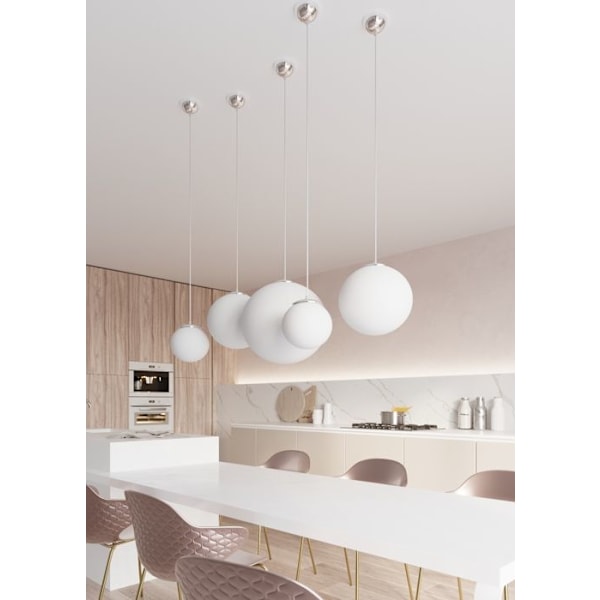 UGO 40 E27 Modern Vit / Krom Pendellampa SOLLUX