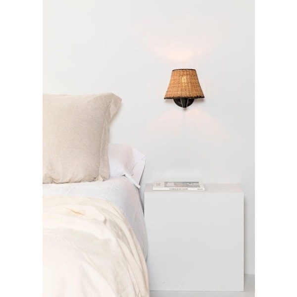 Vägglampa - FARO - SUMBA - Svart rotting - E27 - 3000K - Modern design NEGRO
